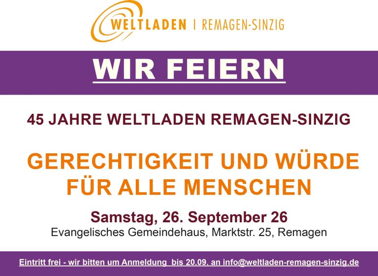 Wir feiern 45 Jahre Weltladen in Remagen